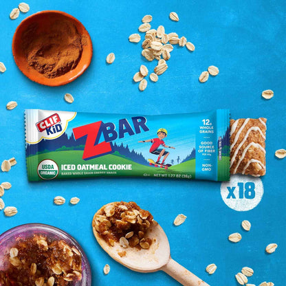 Zbar - Iced Oatmeal Cookie - Soft-Baked Energy Snack Bars - Non-GMO - 12g Whole Grains - USDA Organic Granola Bars - Snacks for Kids