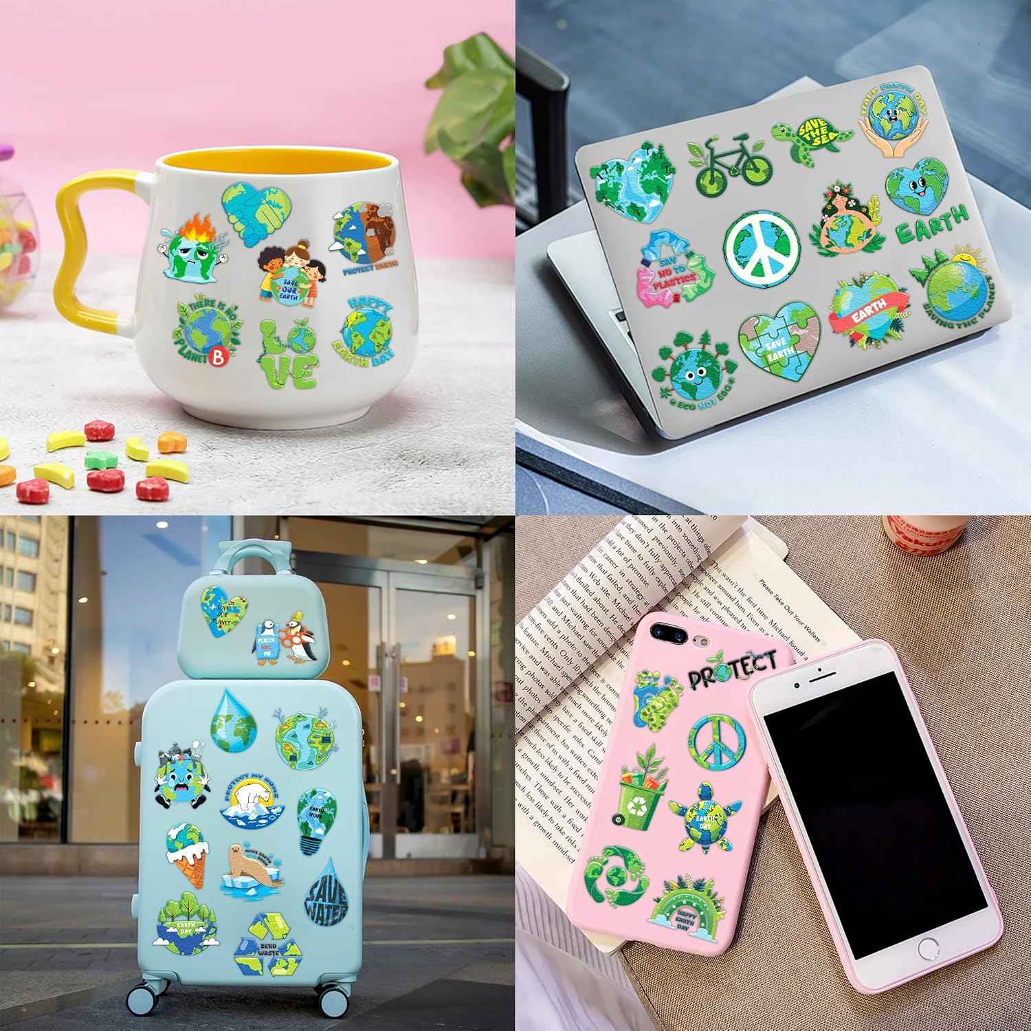 120 PCS Earth Day Environment Pre-Cut Temporary Tattoos for Kids | Super Cute Themed Birthday Party Favors, Supplies, Decorations, Fake Tattoo Stickers, School Rewards Prizes & Gifts Boys & Girls