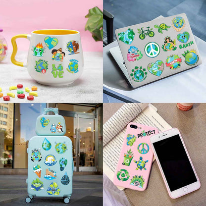 120 PCS Earth Day Environment Pre-Cut Temporary Tattoos for Kids | Super Cute Themed Birthday Party Favors, Supplies, Decorations, Fake Tattoo Stickers, School Rewards Prizes & Gifts Boys & Girls