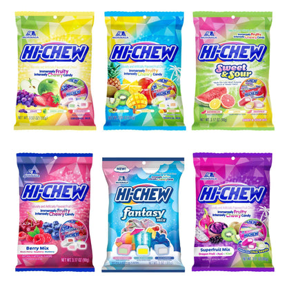 HI-CHEW Assorted, Green Apple Strawberry Mango Grape, Soft & Chewy Candy 2lb - 185+ Pieces Individually Wrapped - Made with Immensely Juicy Fruity Flavors
