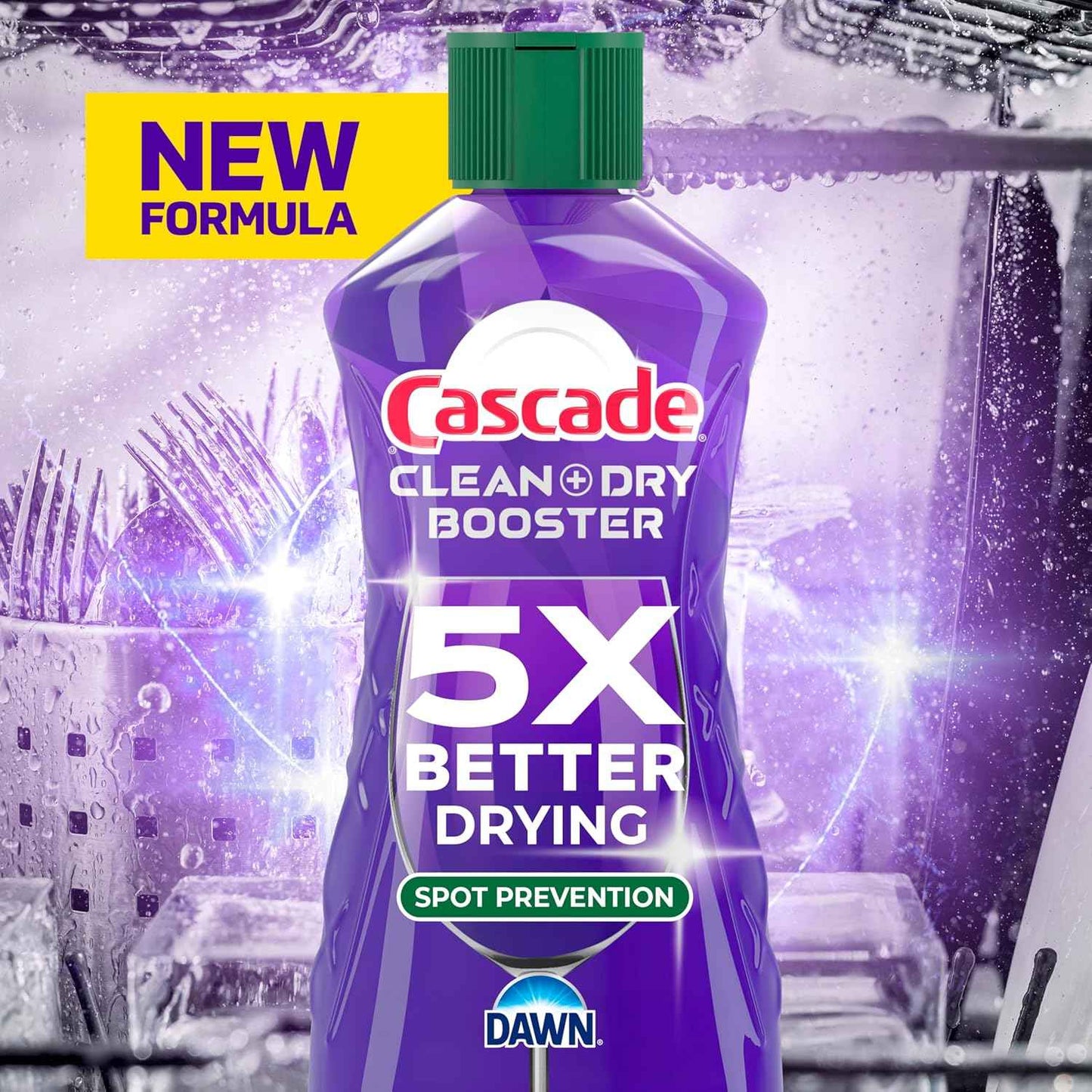 Cascade Rinse Aid Clean & Dry Booster Dishwasher Liquid, Gel & Detergent Pods for Sparkling Clean Dishes, Dishwasher Soap Tablets & Rinse Aid Dry Booster