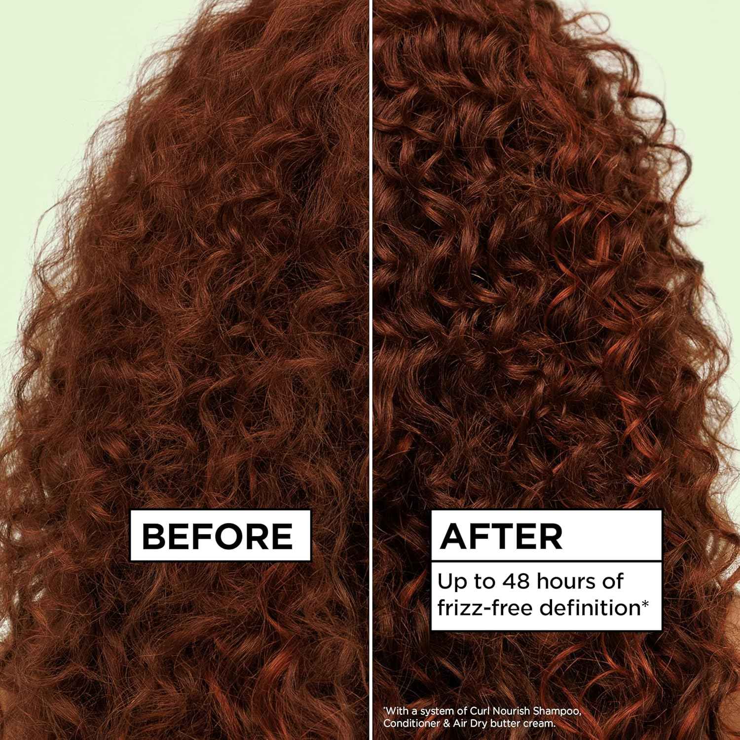 Garnier Fructis Curl Nourish Air Dry Cream XL Leave In Conditioner, Curl Defining Cream with Moisture and Frizz Control For All Curly Hair Types, Made with Vegan Protein & Coconut Oil