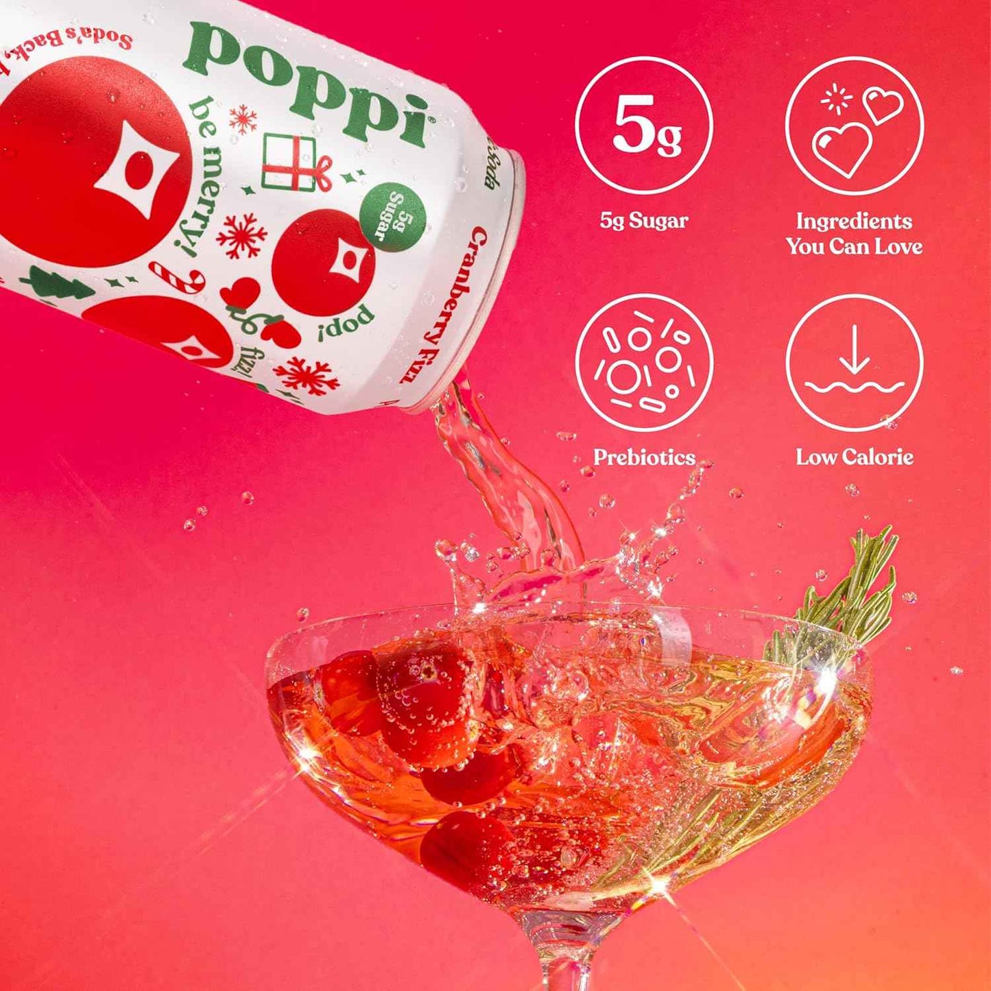 Poppi Sparkling Prebiotic Soda Beverage with Apple Cider Vinegar, Seltzer Water and Fruit Juice