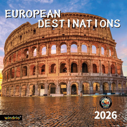 2026 Wall Calendar,Calendar 2026, November 2025 - December 2026, Wall Calendar European Destinations, 12&amp;#34; x 24&amp;#34; Opened,Full Page Months Thick &amp;amp; Sturdy Paper for Calendar Organizing &amp;amp; Planning