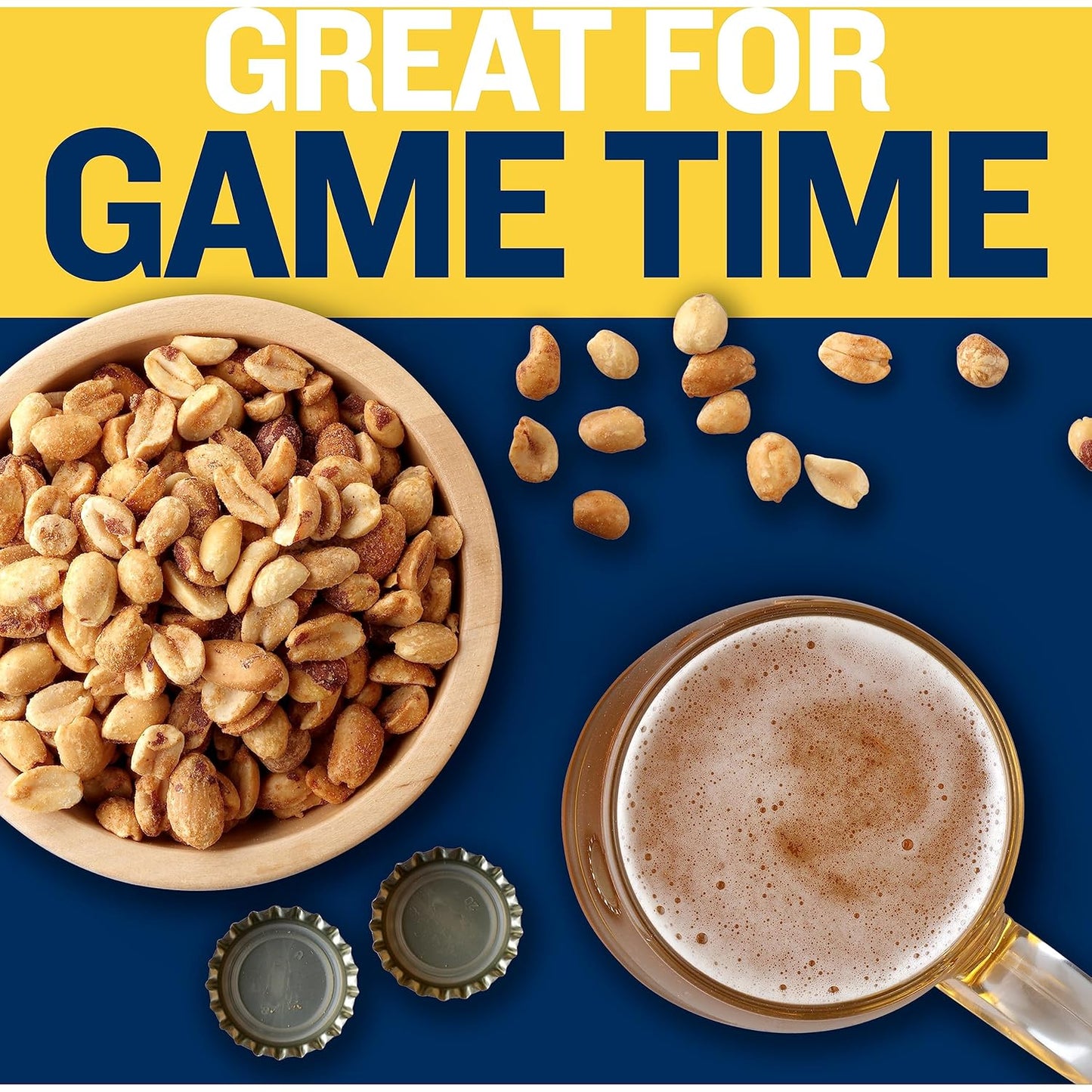 PLANTERS_Salted_Peanuts,_Dry_Roasted_Peanuts,_Party_Snacks,_Plant_Based_Protein,_Snacks_For_Adults,_16oz_(1_Jar)