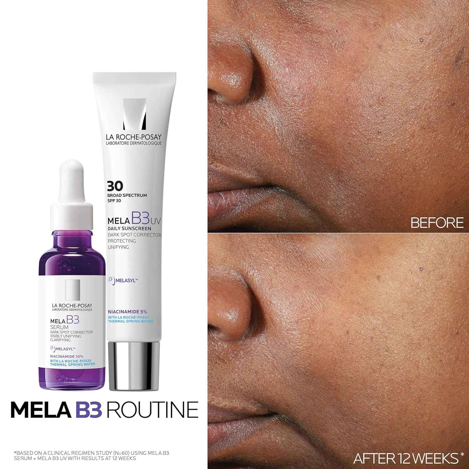 La Roche-Posay Mela B3 UV Daily Sunscreen, Face Moisturizer With SPF 30 + Anti-Aging Melasyl + 5% Niacinamide, Helps Correct & Protect From Sun Damage, Face Sunscreen With No White Cast, 40ML