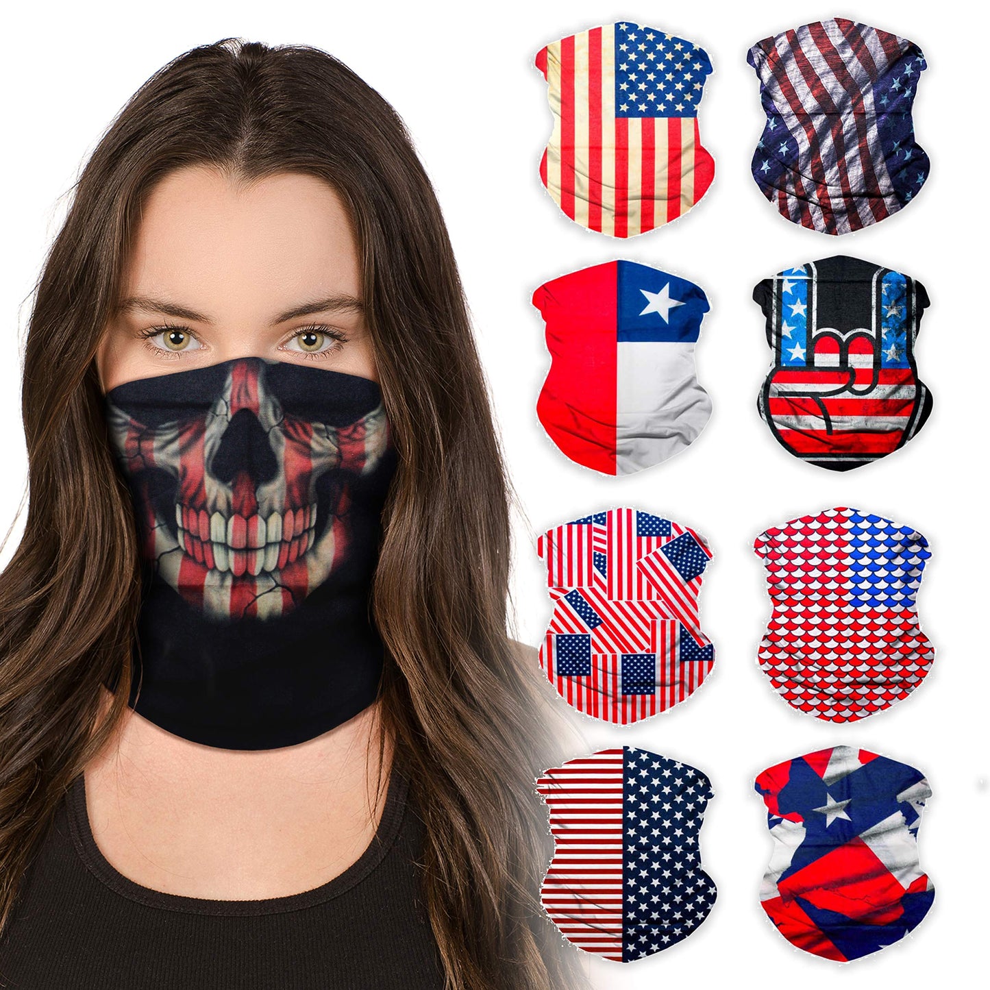 Sojourner Neck Gaiter, Bandana, Buff (9 Pack) - Face Cover for Men, Women, and Teens - Neck Warmer UV Sun Protection Gator