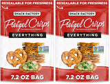 Snack Factory Original Pretzel Crisps, Non-GMO, 7.2 oz Resealable Bag