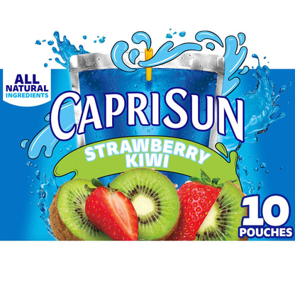 Capri Sun Flavored Juice Drink Blend from Concentrate with Other Natural Flavor Juice Drink Blend, for Strawberry Kiwi, All Natural Ingredients