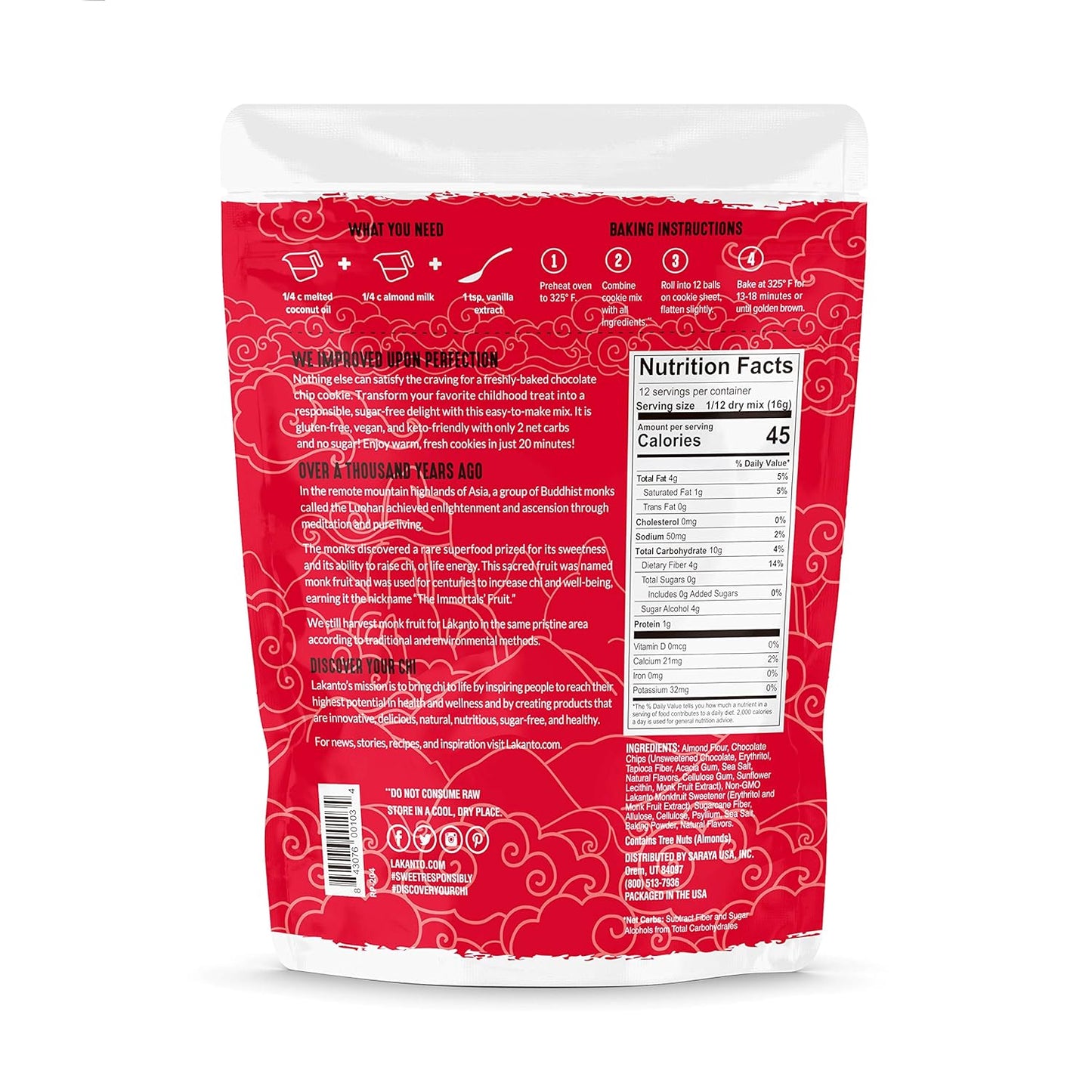 Lakanto_Sugar_Free_Chocolate_Chip_Cookie_Mix_-_Sweetened_with_Monk_Fruit_Sweetener,_Gluten_Free,_Keto_Diet_Friendly,_Vegan,_2g_Net_Carb,_Almond_Flour,_Sea_Salt_(12_Cookies)