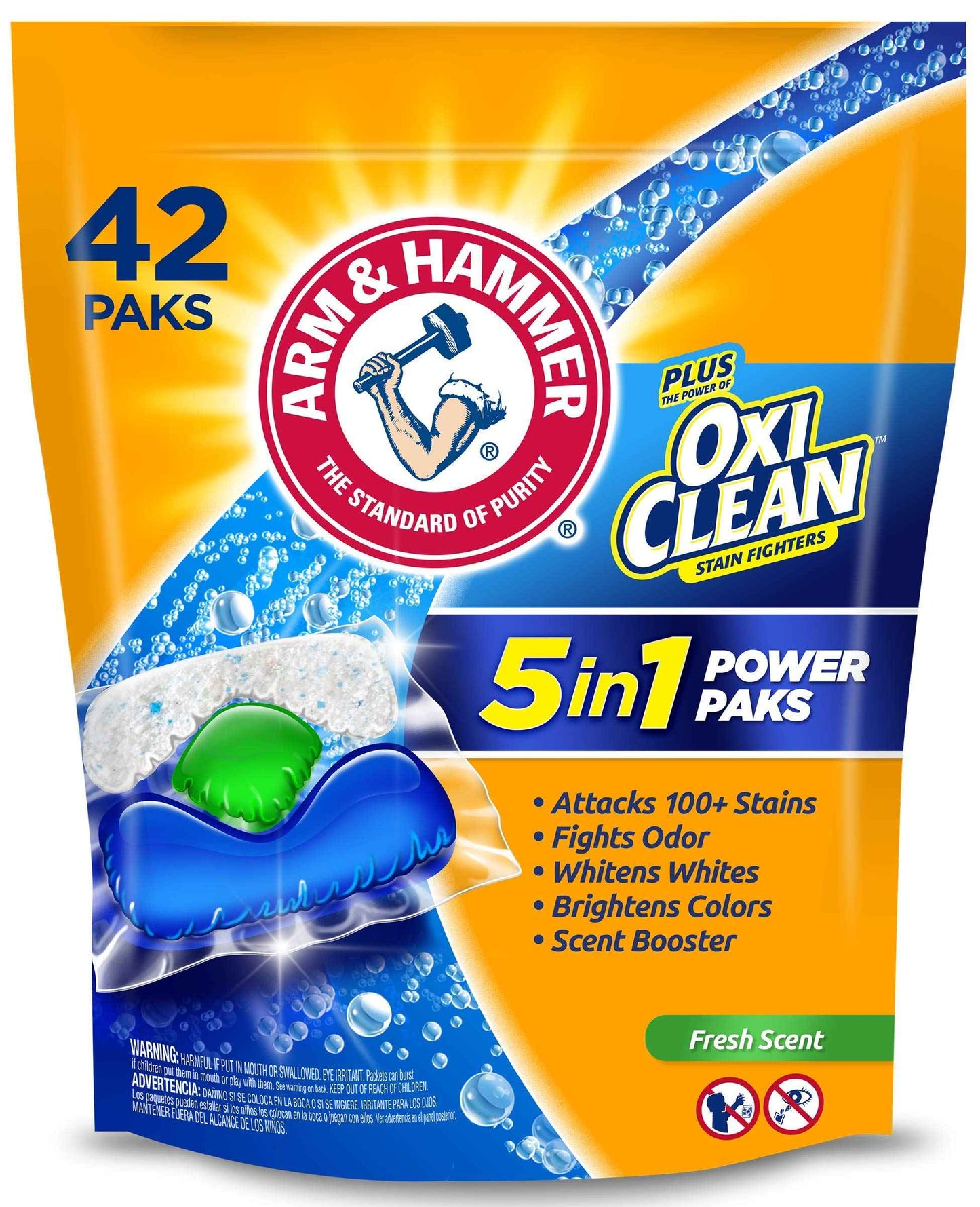 Arm & Hammer Plus OxiClean 5-in-1 Laundry Detergent Power Paks