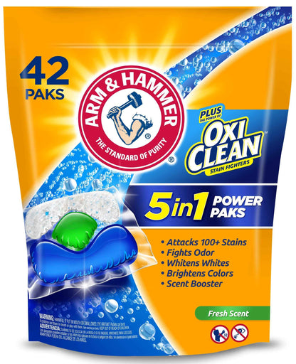 Arm & Hammer Plus OxiClean 5-in-1 Laundry Detergent Power Paks