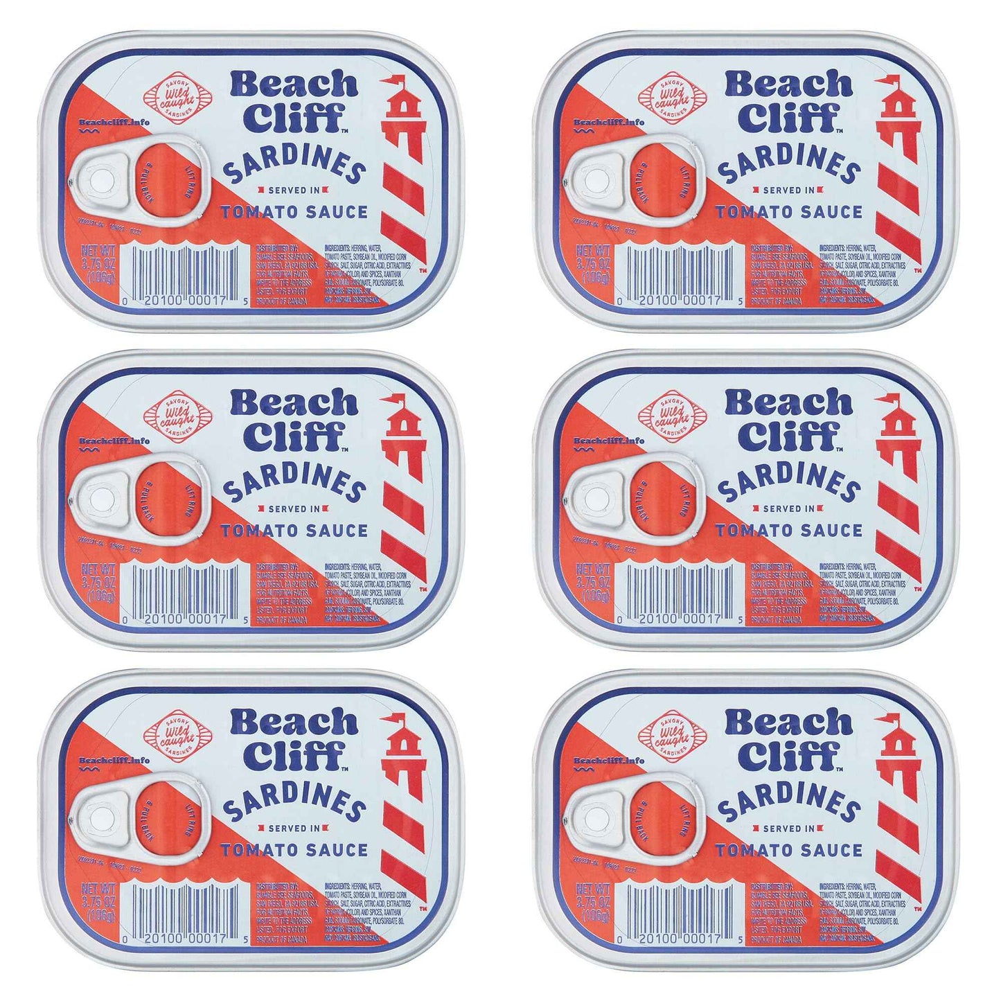 Beach Cliff Wild Caught Sardines, 3.75 oz Can - 13g Protein per Serving - Gluten Free, Keto Friendly - Great for Pasta & Seafood Recipes