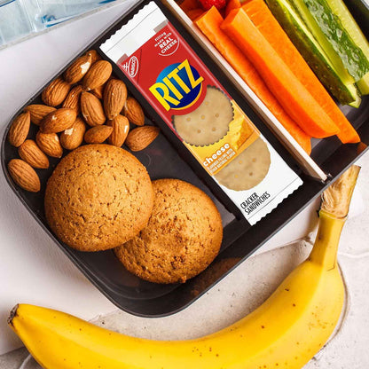 RITZ Peanut Butter and Cheese Sandwich Crackers Variety Pack, Lunch Snacks, 32 Snack Packs (6 Crackers Per Pack)