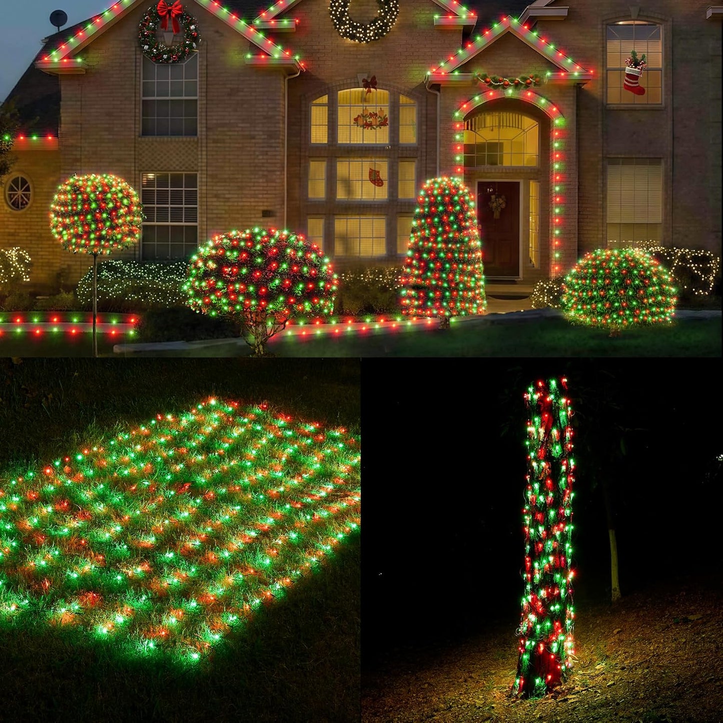 WBao_Solar_Christmas_Lights_Outdoor,_200LED_8.4ft_x_5.2ft_Christmas_Net_Lights_with_Remote,_8_Lighting_Modes,_Timer,_Waterproof_Design_for_Lawn,_Bushes,_Trees_Outdoor_Xmas_Decorations,_Red_Green