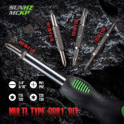 SUNHZMCKP_8_in_1_Screwdriver,_Portable_multi-purpose_screwdriver_set，High-Strength_Bits,_Phillips,_Slotted,_Torx，Suitable_for_outdoor_and_daily_repair_tools,Practical_hand_tools