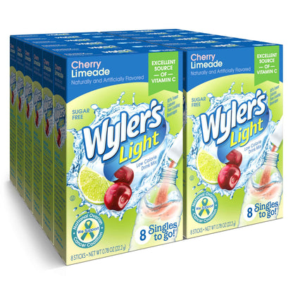 Wyler's Light Singles To Go Powder Packets, Water Drink Mix, 12 Boxes, 8 Servings per Box, 96 Total Servings