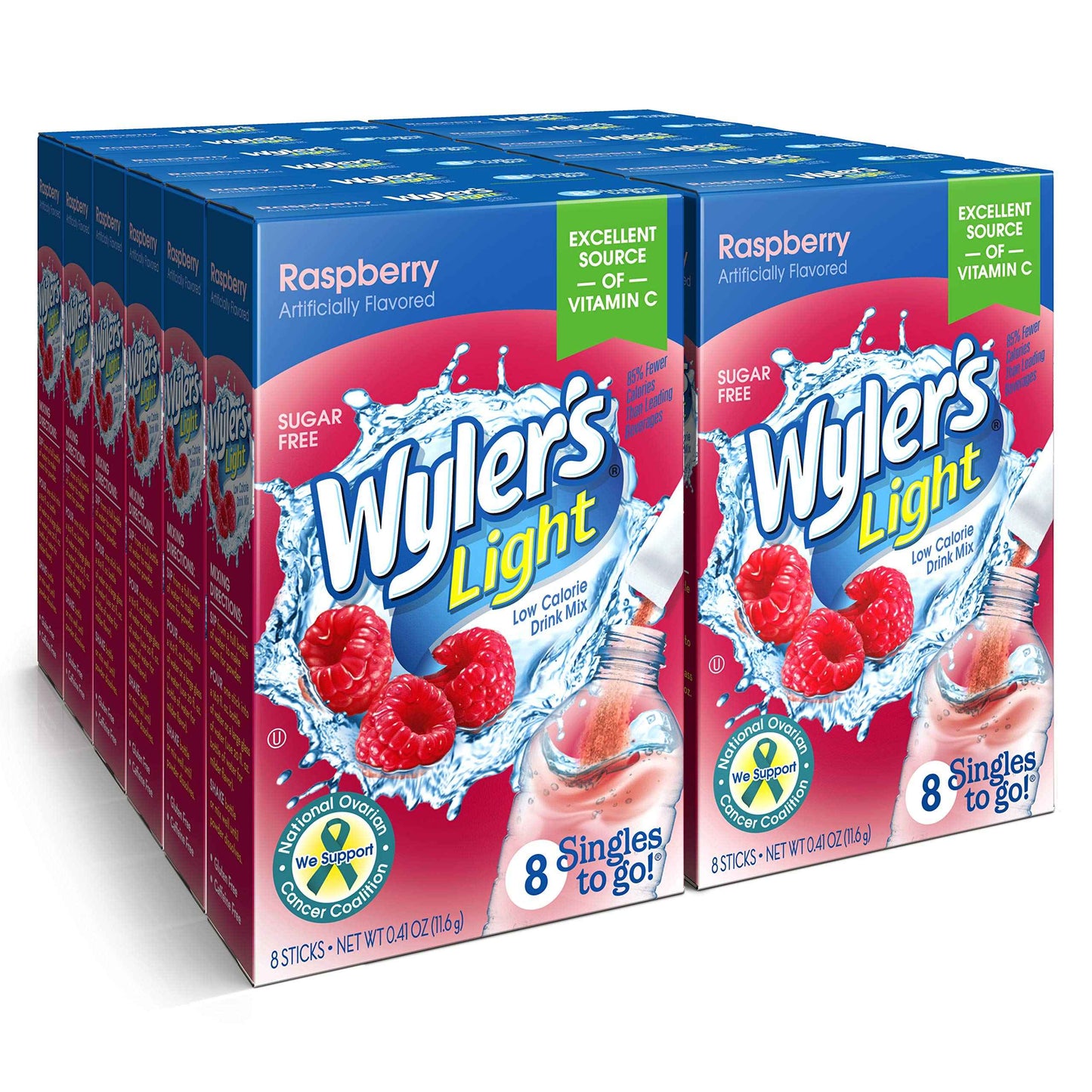 Wyler's Light Singles To Go Powder Packets, Water Drink Mix, 12 Boxes, 8 Servings per Box, 96 Total Servings