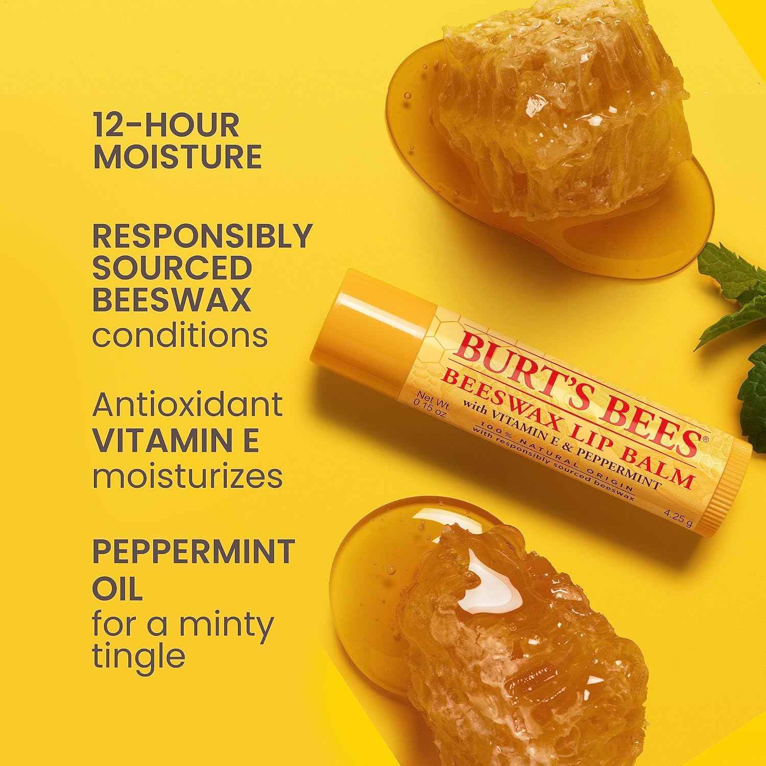 Burt's Bees Back To School Gift Ideas, Lip Balm - Lip Moisturizer With Responsibly Sourced Beeswax, Natural Origin Conditioning Lip Treatment