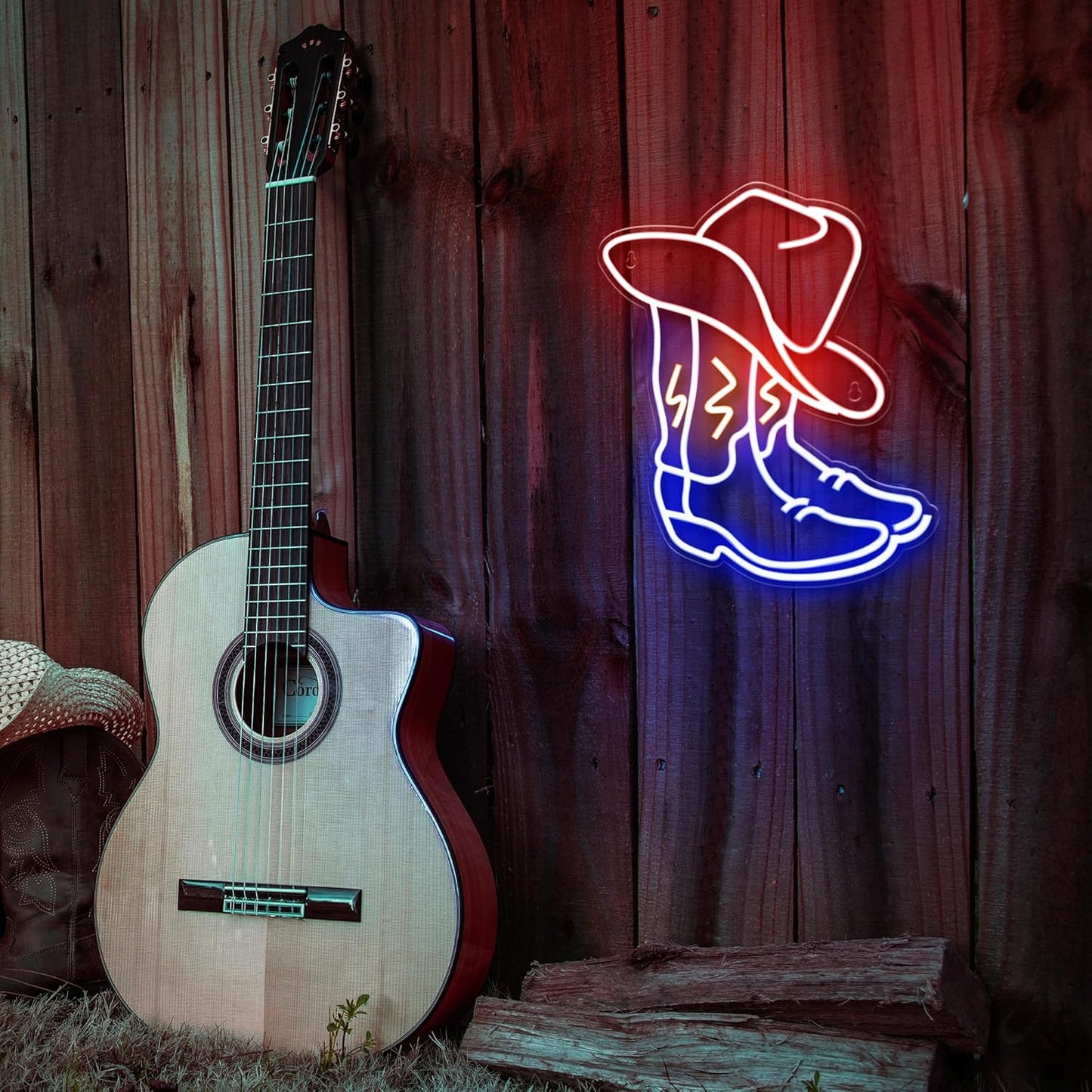 Kavaas_Cowboy_Boot_Neon_Sign,_Neon_Cowboy_Hat_Sign_for_Wall_Decor_|_Western_Neon_Sign_for_Bedroom,_Bar,_Office,_Man_Cave_-_Best_Gifts_for_Rodeo_Enthusiast,_Birthday,_Christmas