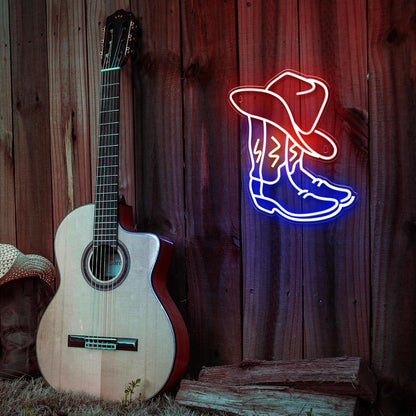 Kavaas_Cowboy_Boot_Neon_Sign,_Neon_Cowboy_Hat_Sign_for_Wall_Decor_|_Western_Neon_Sign_for_Bedroom,_Bar,_Office,_Man_Cave_-_Best_Gifts_for_Rodeo_Enthusiast,_Birthday,_Christmas