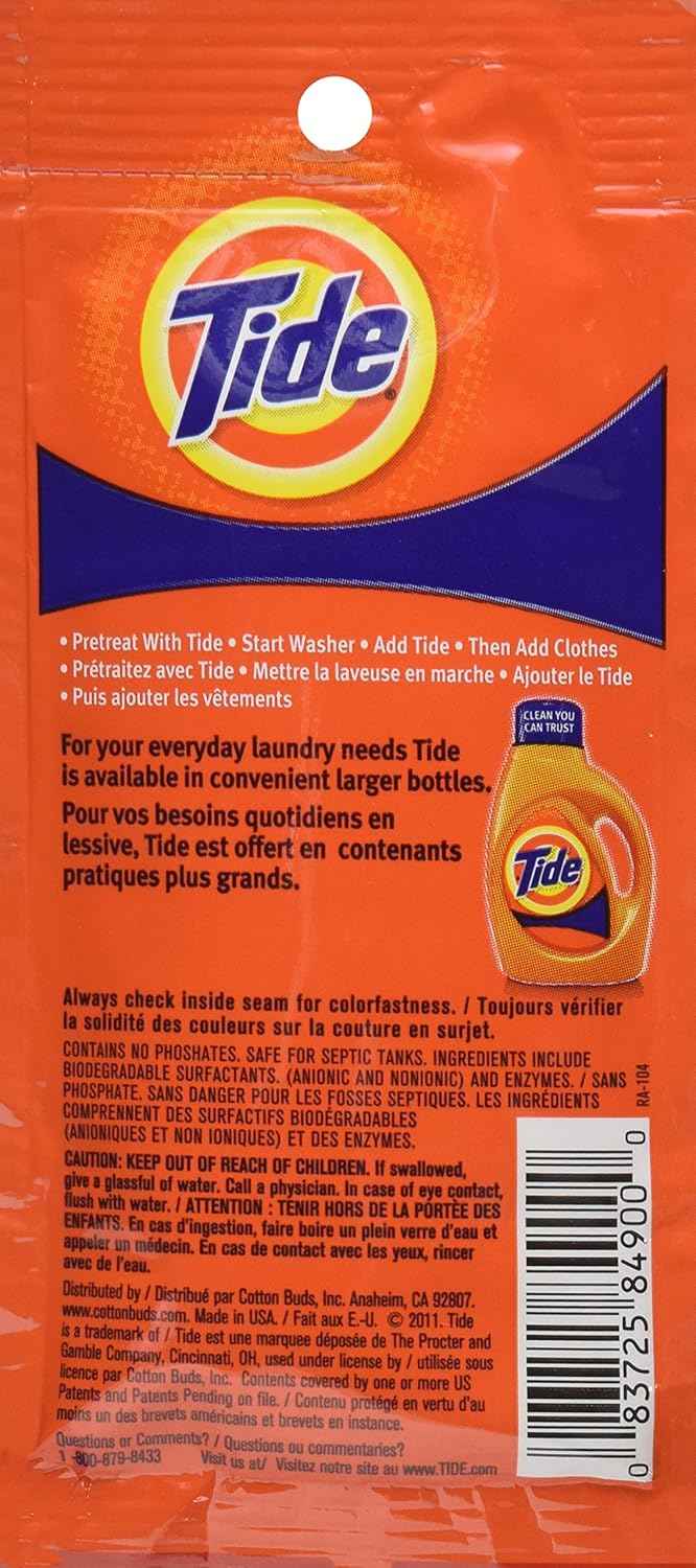 Tide 9 Piece 1-Load Travel Packets, 10.6 Ounce
