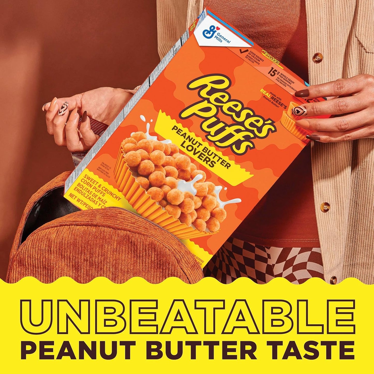 REESE'S_PUFFS_Peanut_Butter_Lovers_Breakfast_Cereal,_Made_with_Whole_Grain_and_Real_REESE'S_Peanut_Butter,_Family_Size,_19.7_oz