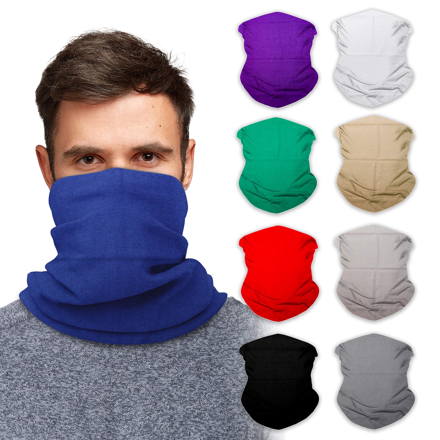 Sojourner Neck Gaiter, Bandana, Buff (9 Pack) - Face Cover for Men, Women, and Teens - Neck Warmer UV Sun Protection Gator