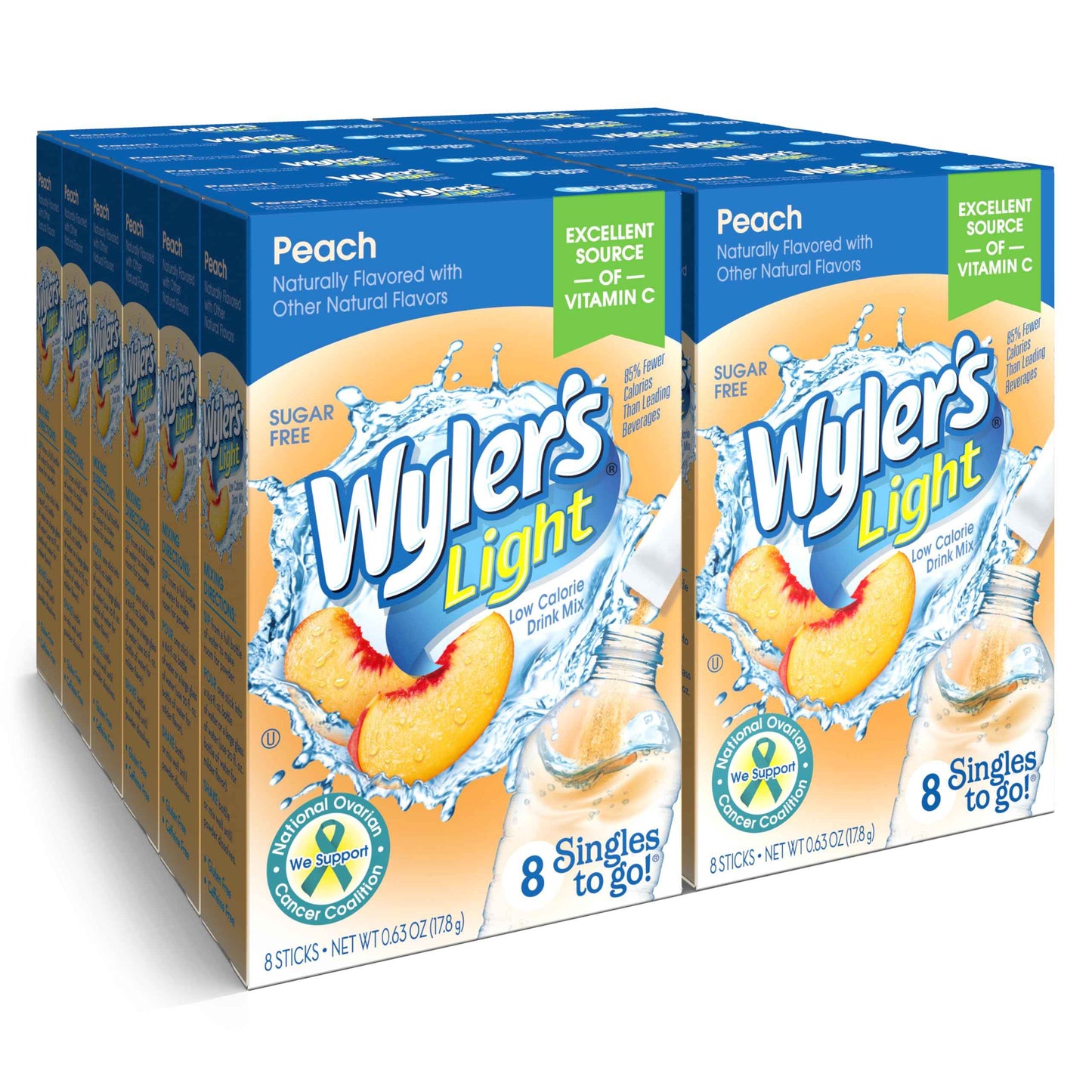 Wyler's Light Singles To Go Powder Packets, Water Drink Mix, 12 Boxes, 8 Servings per Box, 96 Total Servings