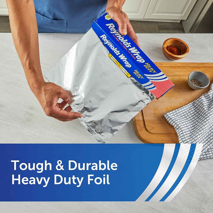 Reynolds Wrap Aluminum Roll, Thick Heavy Duty Foil for Added Strength and Durability, Secure Easy Open and Close Tab