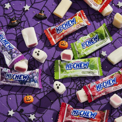 HI-CHEW Assorted, Green Apple Strawberry Mango Grape, Soft & Chewy Candy 2lb - 185+ Pieces Individually Wrapped - Made with Immensely Juicy Fruity Flavors
