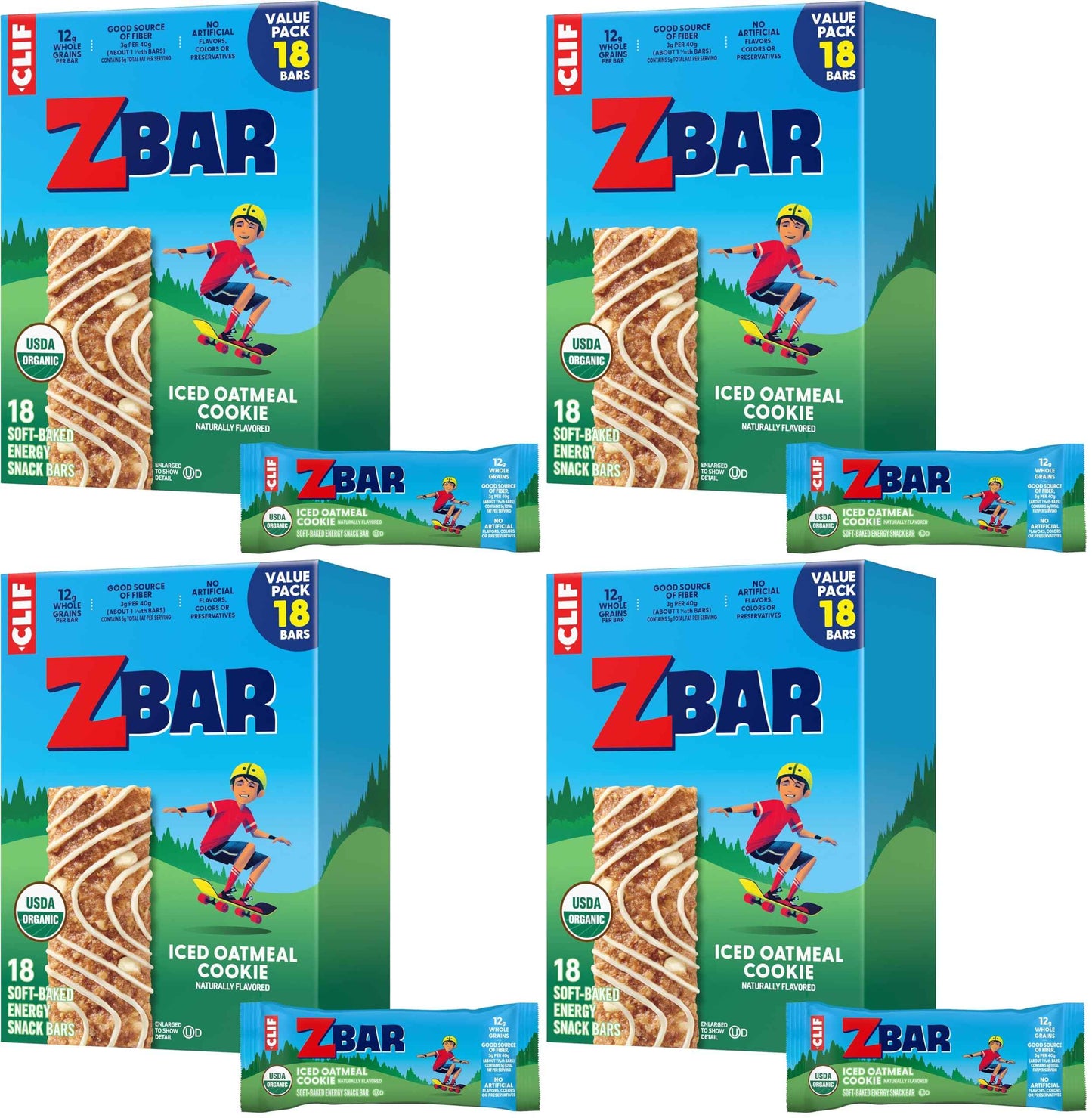 Zbar - Iced Oatmeal Cookie - Soft-Baked Energy Snack Bars - Non-GMO - 12g Whole Grains - USDA Organic Granola Bars - Snacks for Kids