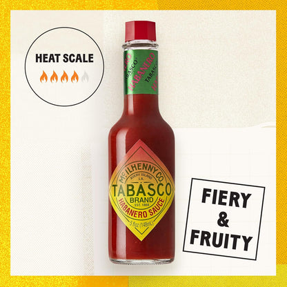 TABASCO_Brand_Habanero_Sauce,_Spicy_&_Fruity_Habanero_Hot_Sauce,_Glass_Bottle,_Jamaican-Style,_Packed_with_Heat,_Great_for_Wing_Sauce,_Shrimp_Kabobs,_&_More,_5_Fl_Oz_(Pack_of_1)