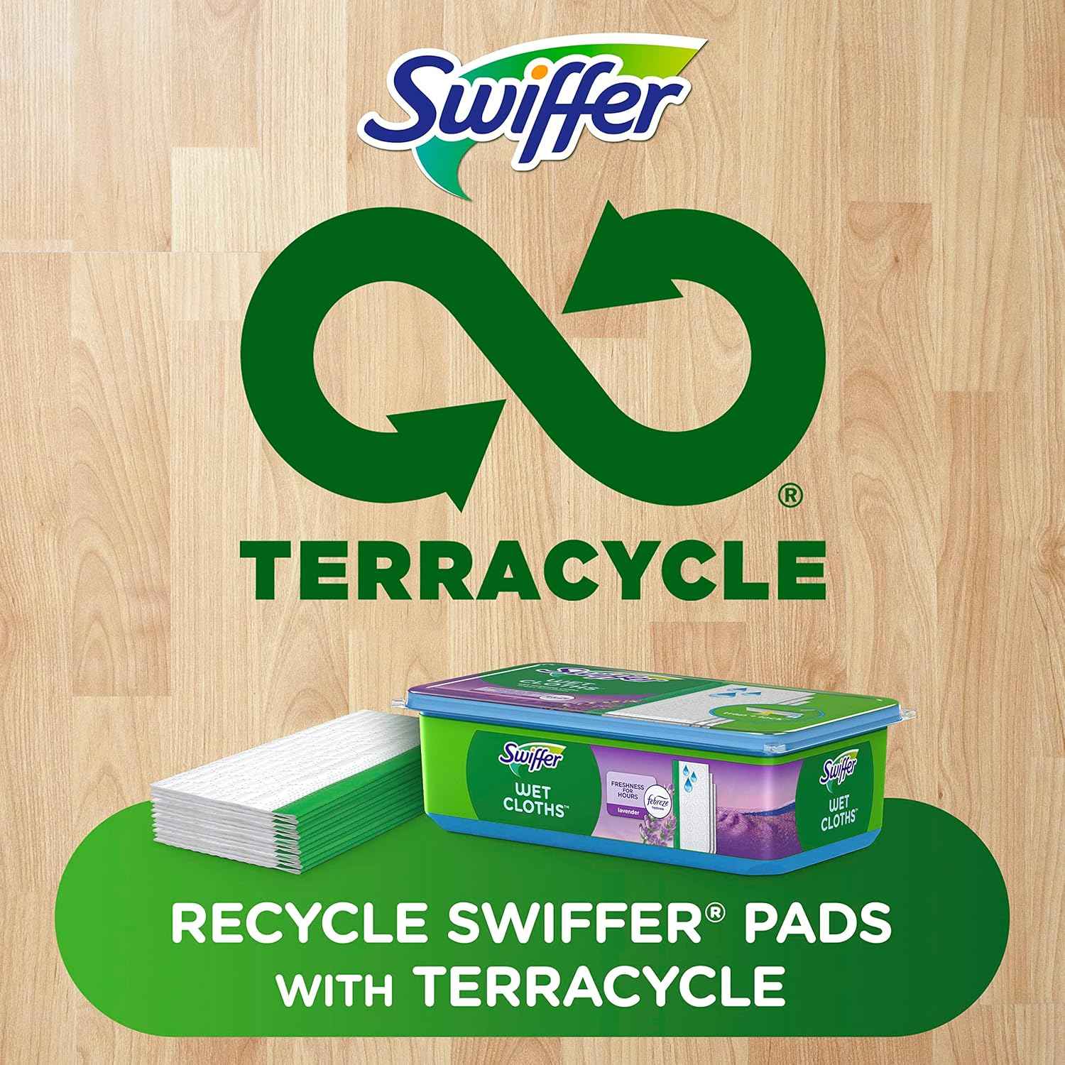 Swiffer Sweeper Wet Mopping Cloth Multi Surface Refills, Mops for Floor Cleaning, Febreze Lavender Scent