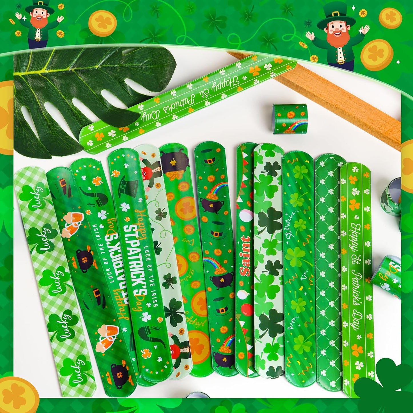 Childom_36_Pcs_St._Patrick's_Day_Slap_Bracelet,St_Patricks_Day_Favors,St_Patricks_Day_Decorations_Gifts_Bracelet_Decorations,Bracelets_Bulk_for_Home_School_Classroom_Prizes_Anniversary_Holiday_Outdoor