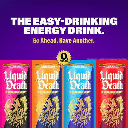 Liquid_Death_Sparkling_Energy_Variety_Pack,_Zero_Sugar_Energy_Drink,_Unextreme_Caffeine_100mg,_Essential_Vitamins,_3_Flavors:_Strawberry,_Orange,_and_Murder_Mystery,_12_Fl_Oz_(Pack_of_12)