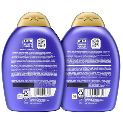 OGX_Thick_&_Full_+_Biotin_and_Collagen_for_Hair_Volume_&_Body,_Sulfate_Free_Volumizing_Shampoo_&_Conditioner_Set_for_Fine_&_Thinning_Hair,_Nutrient-Infused,_Vitamin_B7,_13_fl_oz,_2_Pack