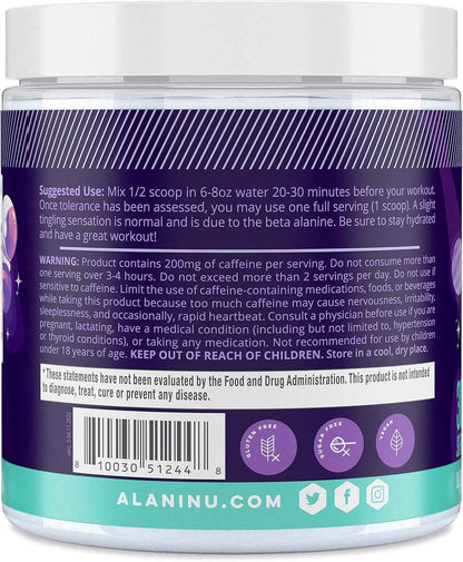 Alani Nu Pre Workout Powder | Amino Energy Boost | Endurance Supplement | Sugar Free | 200mg Caffeine | L-Theanine, Beta-Alanine, Citrulline | 30 Servings
