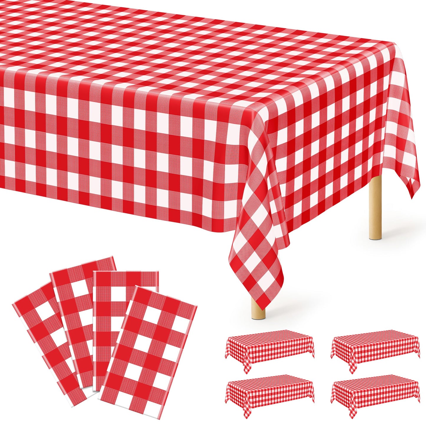Red Plaid - 4pcs 54x108 in