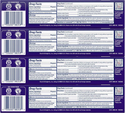 ARM & Hammer Complete Care Toothpaste, Teeth Whitening Toothpaste with Baking Soda, Fluoride, Whole Mouth Protection, Fresh Mint Flavor, 6.0 oz (Pack of 4)