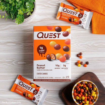 Quest Nutrition Coated Candies, 1g Sugar, 10g Protein, 4g Net Carbs, Gluten Free, Keto Friendly, 12 Count