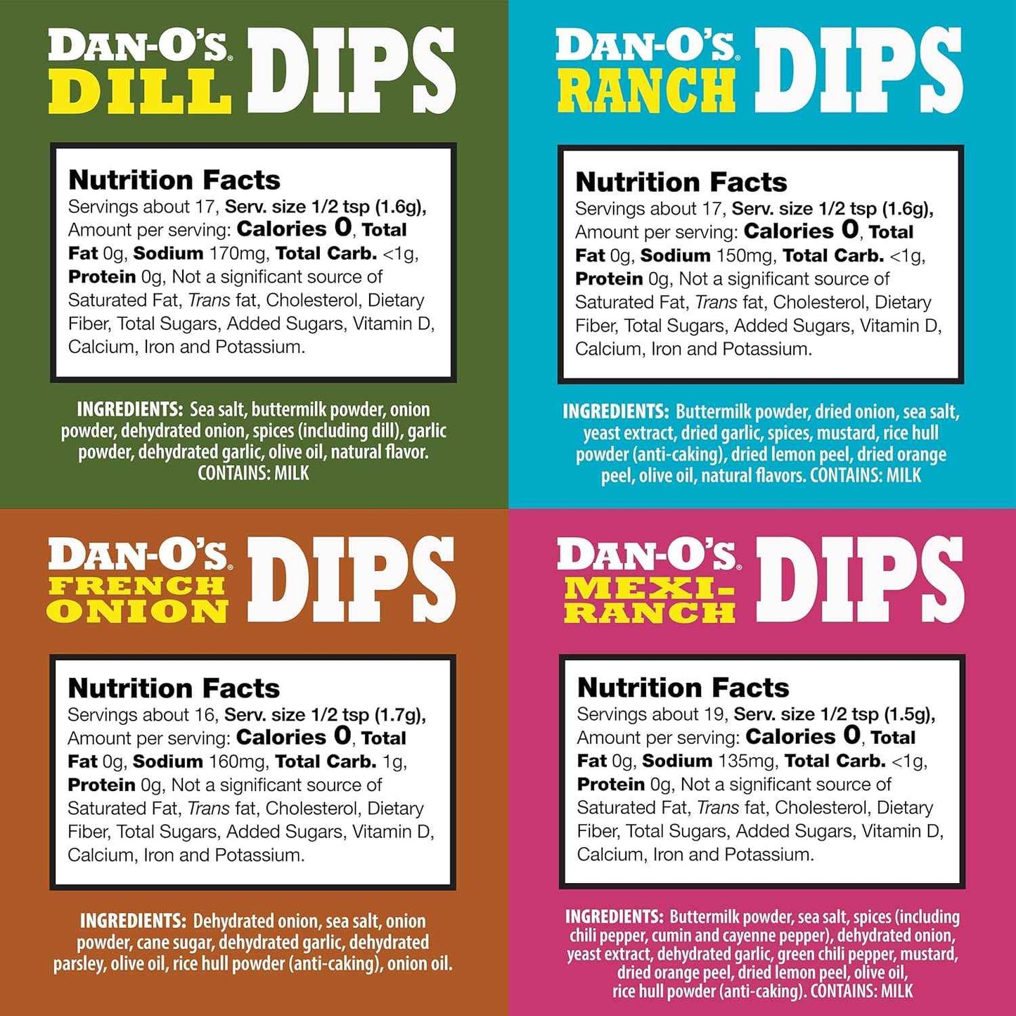 Dan-O’s Dips – All-Natural Seasoning Packets – Just Add Sour Cream or Greek Yogurt – No Artificial Ingredients