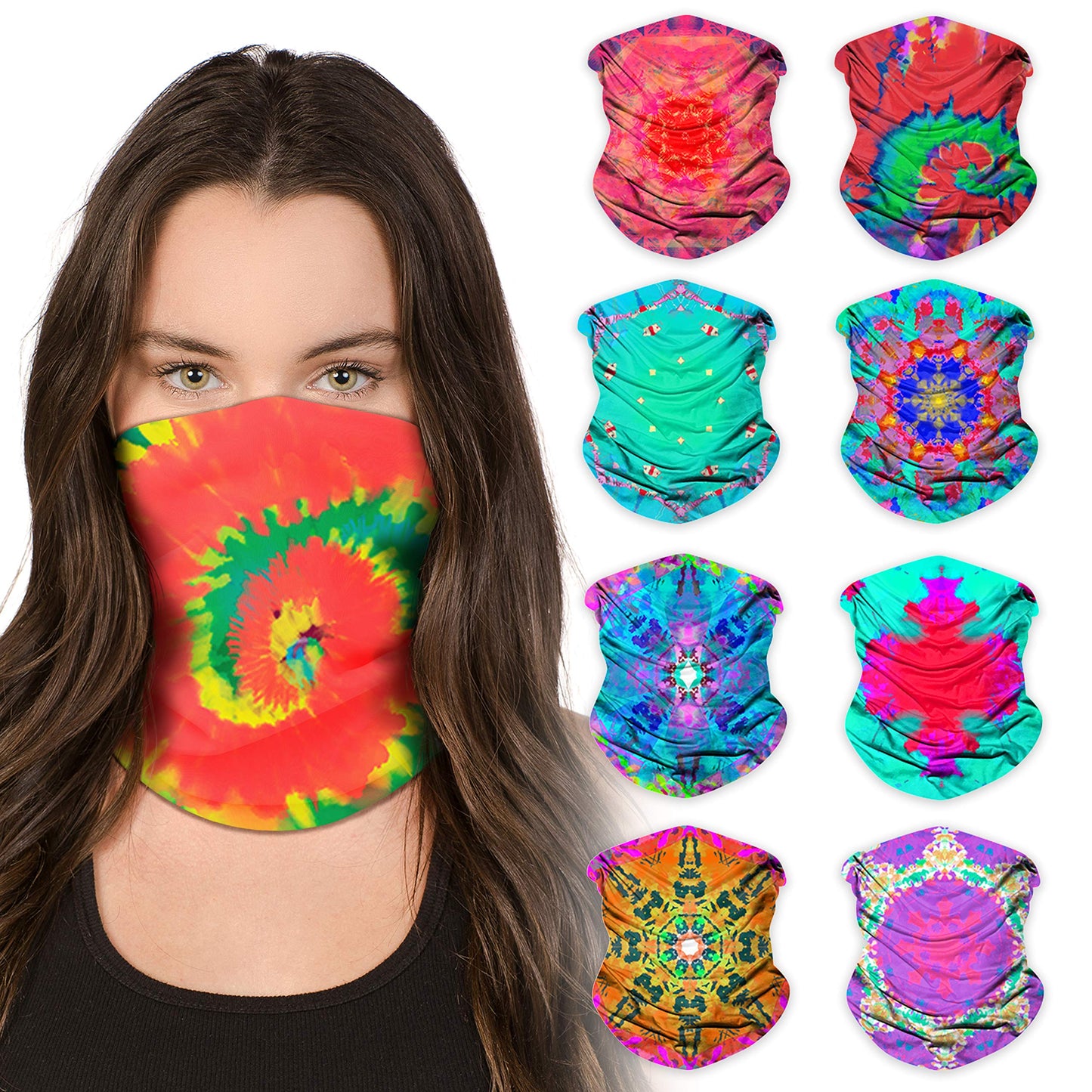 Sojourner Neck Gaiter, Bandana, Buff (9 Pack) - Face Cover for Men, Women, and Teens - Neck Warmer UV Sun Protection Gator