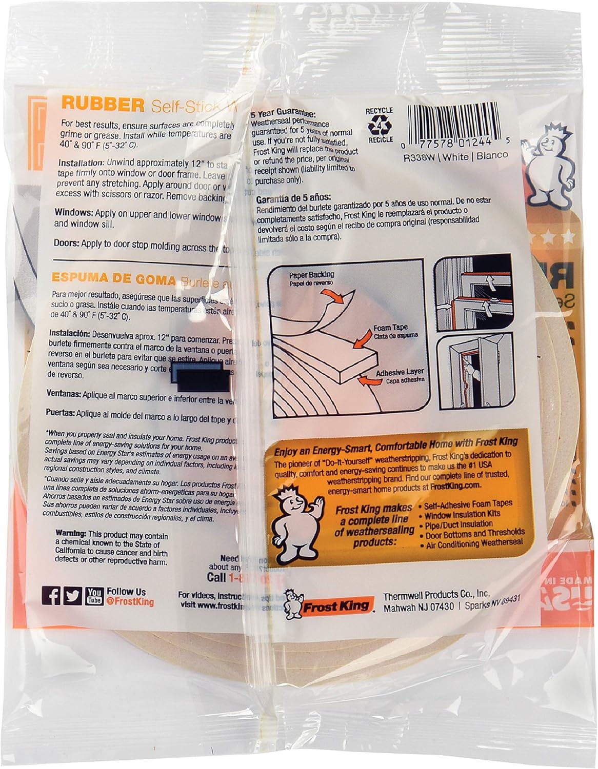 Frost_King_R338H_Self-Stick_Rubber_Foam_Weatherseal,_3/8"W,_3/16"T,_Black|Blacks