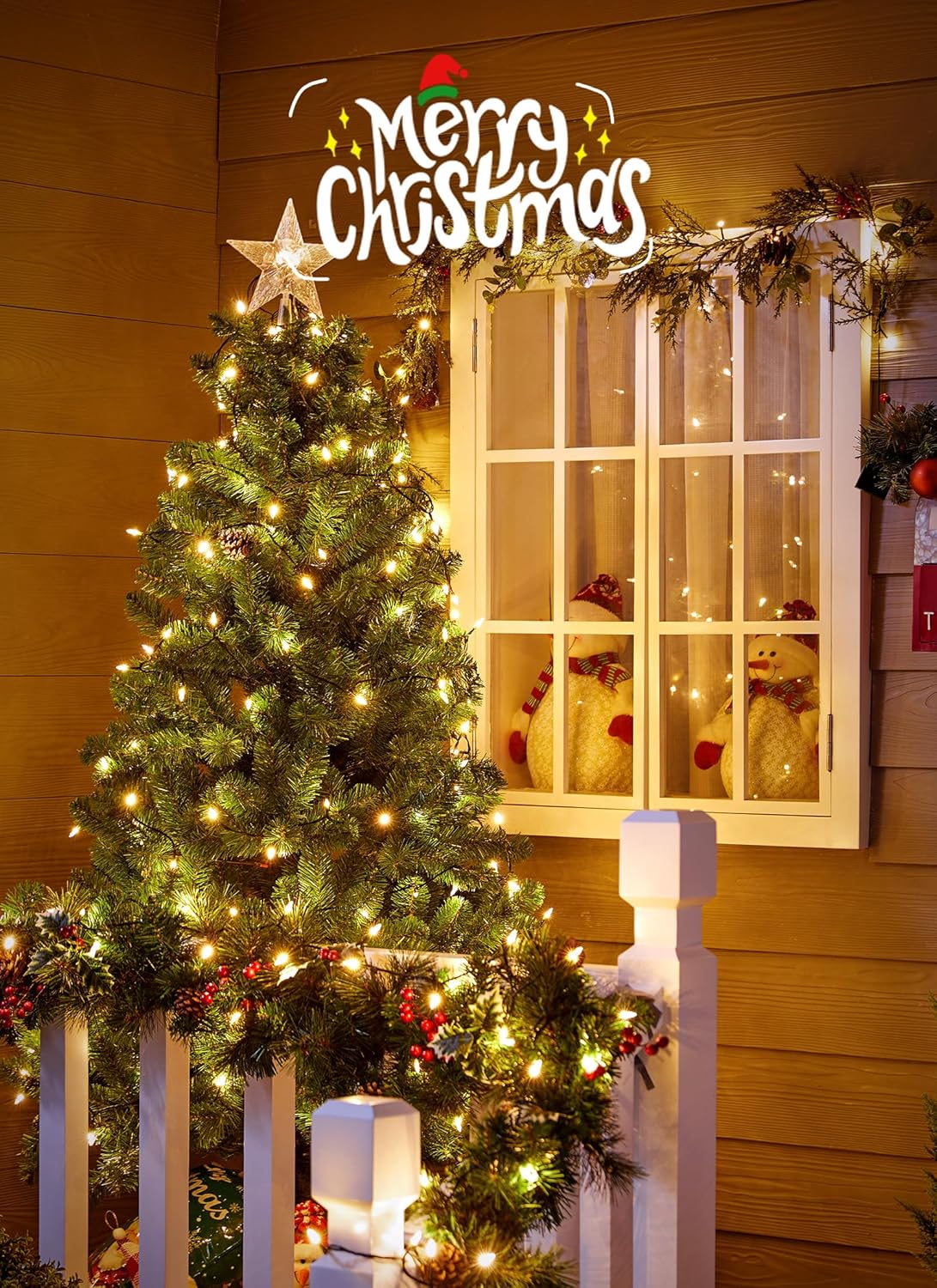 Brightown_LED_Christmas_Mini_Lights,_39Feet_100_LED_Clear_Bulbs_String_Lights_with_8_Light_Modes,_Connectable_Fairy_Lights_Plug_in_for_Outdoor_Xmas_Trees_Garland_Wreath_Holiday_Decorations,_Warm_White