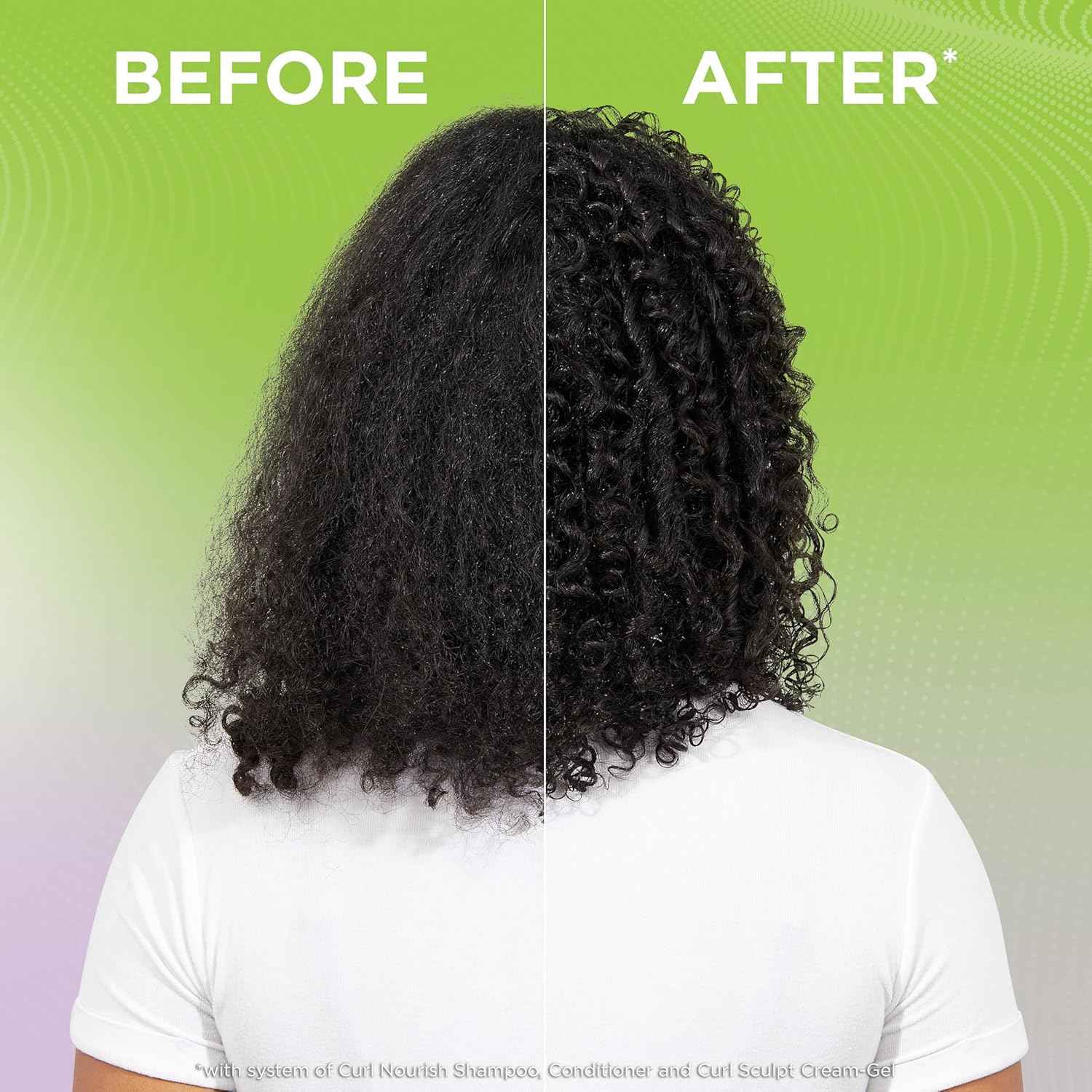 Garnier Fructis Curl Nourish Shampoo, Curly Hair Shampoo with Coconut Oil and Plant Protein, Up to 48HR Defined Curls for all Curl Types