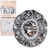 Kitsch Aluminum Foil Heat Cap for Deep Conditioning - Reusable Hair Streamer For Coloring, Perm & Treatment, Heat Cap with Elastic Band, Deep Conditioning Hair Cap, Shower Cap for Sauna, Shower & Spa