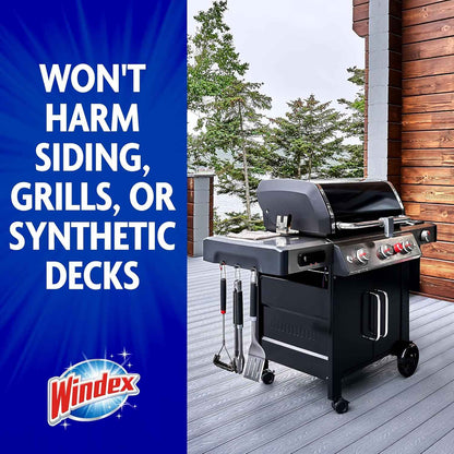 Windex Outdoor Window and Glass Cleaner for Hose Ammonia Free, Concentrated Formula for Deep Outdoor Clean, Patio Cleaner, Compatible With All Hoses, 32 Fl Oz