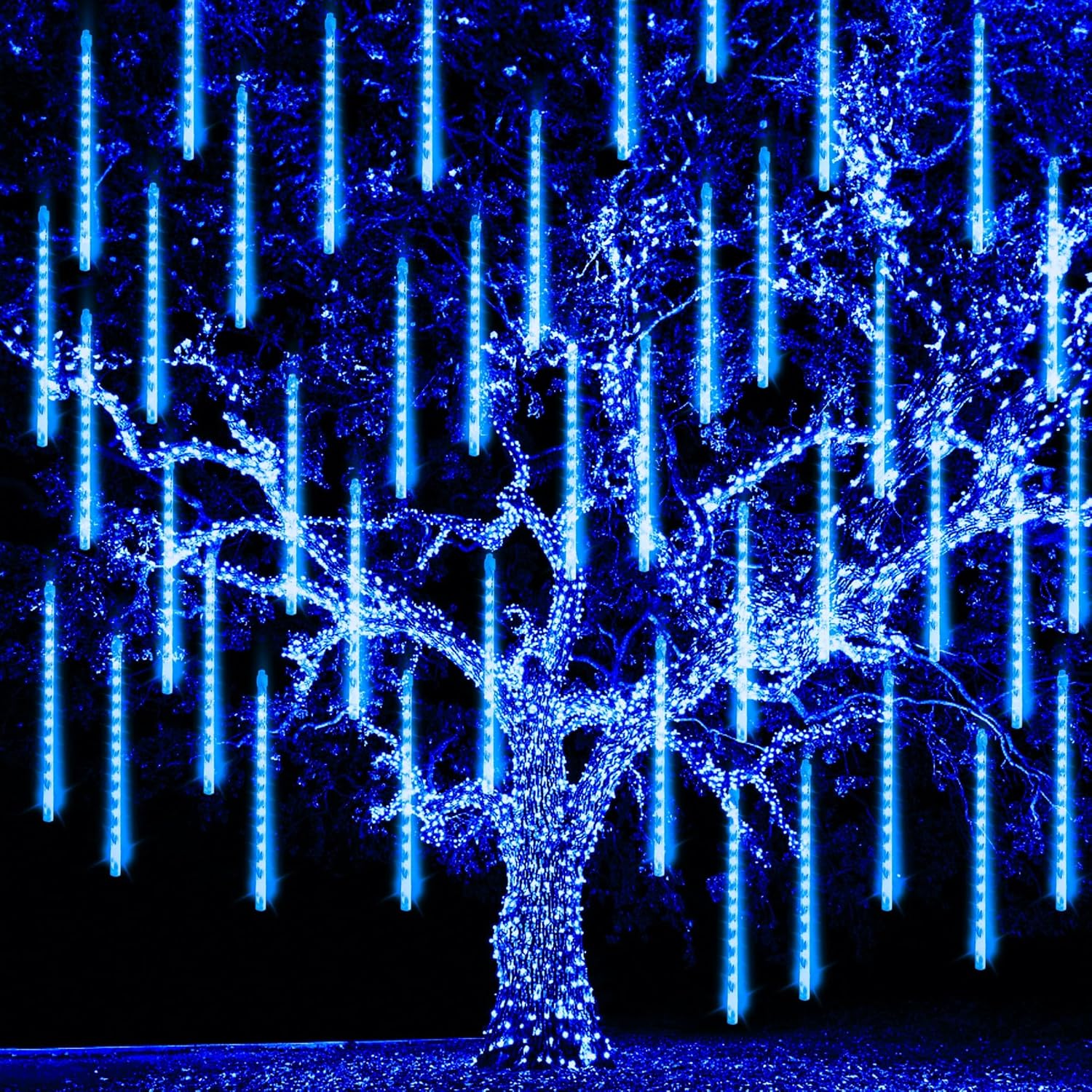 TW_SHINE_Christmas_Meteor_Shower_Lights_Outdoor,_864_LED_12"_24_Tubes_Waterproof_Christmas_Lights_Outdoor_Plug_in,_Snow_Falling_Rain_Icicle_Xmas_Light_Decorations,_Blue