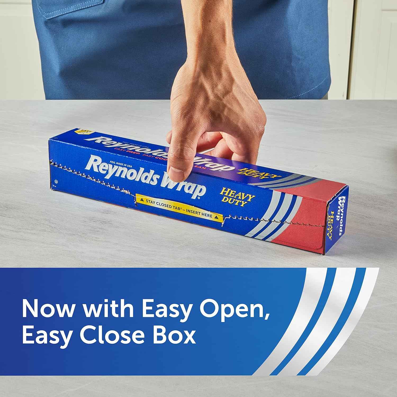 Reynolds Wrap Aluminum Roll, Thick Heavy Duty Foil for Added Strength and Durability, Secure Easy Open and Close Tab